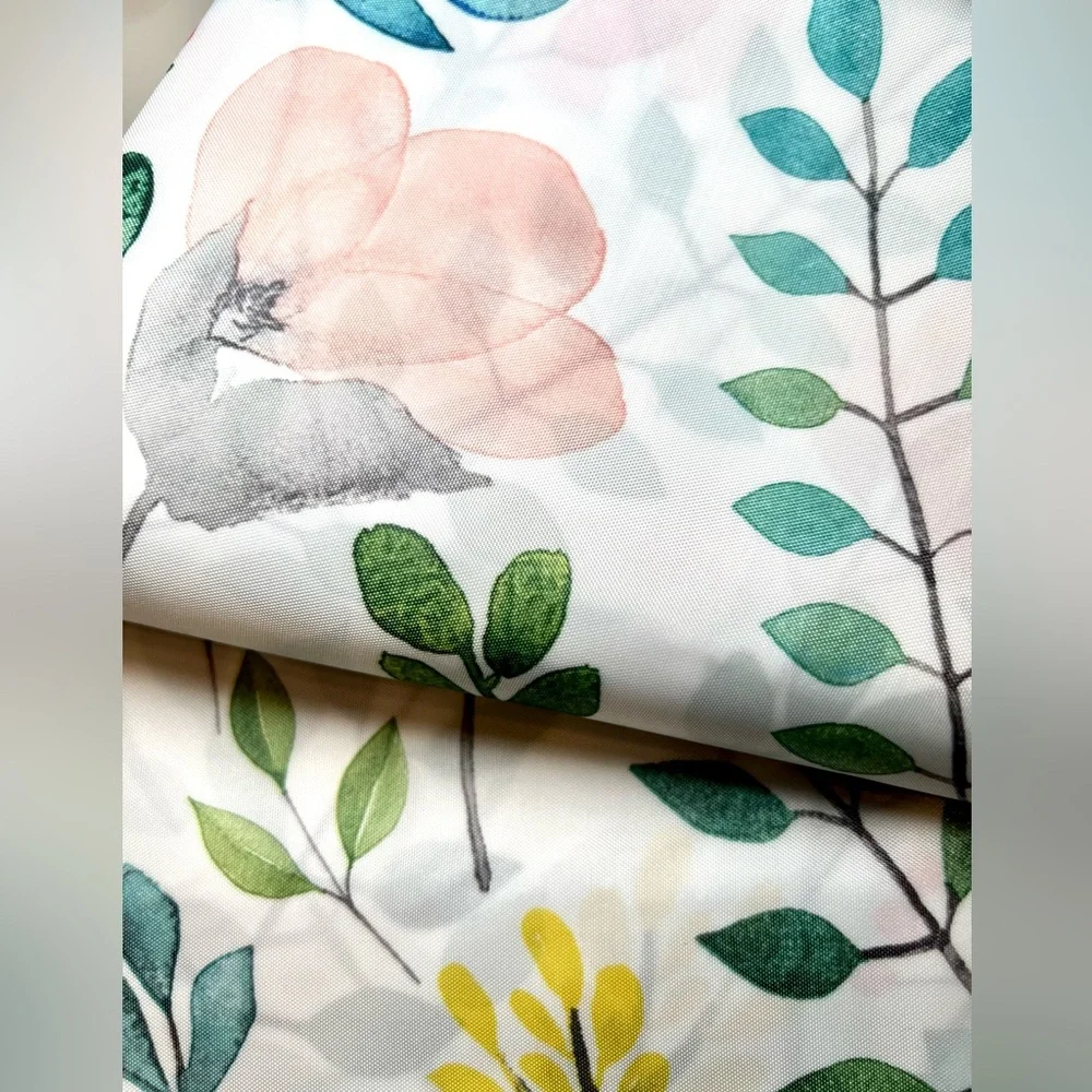 Sia Floral Fabric Shower Curtain Watercolor Flower Garden